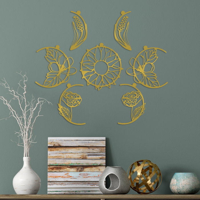Wallity Simbolo-3 Accesorio Decorativo de Pared de Metal Dorado